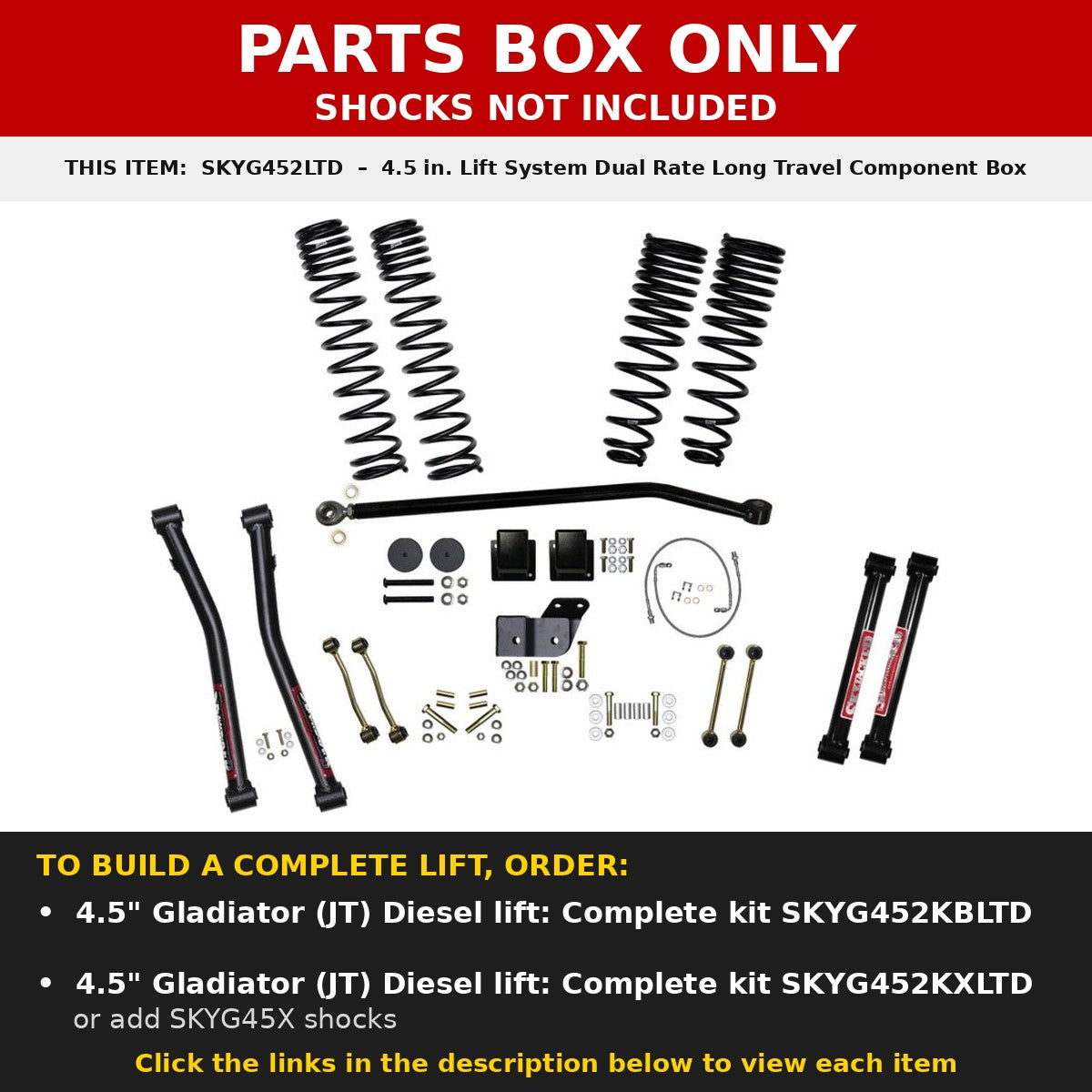 PARTS BOX ONLY - SKYG452LTD component box, not a complete lift kit