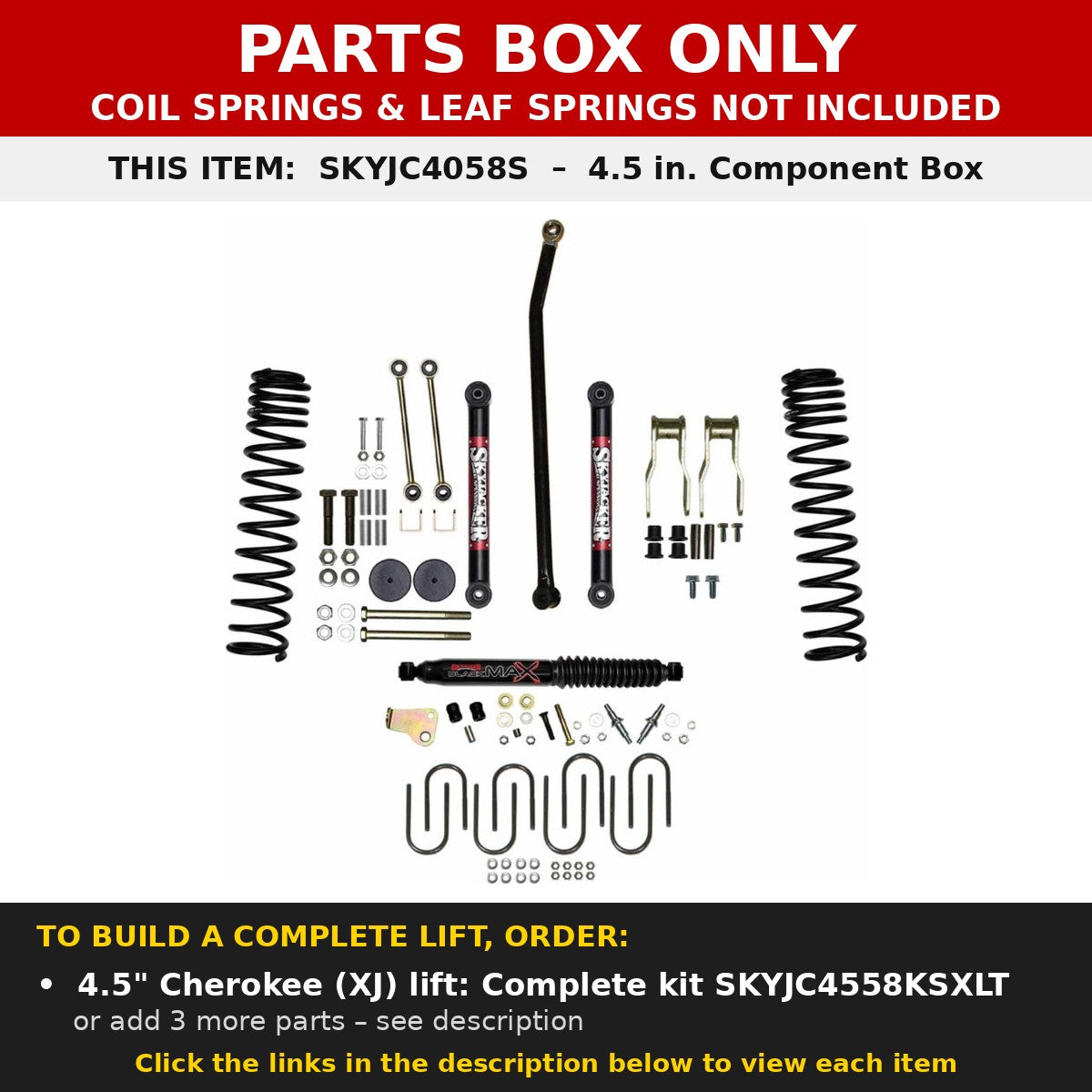 PARTS BOX ONLY - SKYJC4058S component box, not a complete lift kit