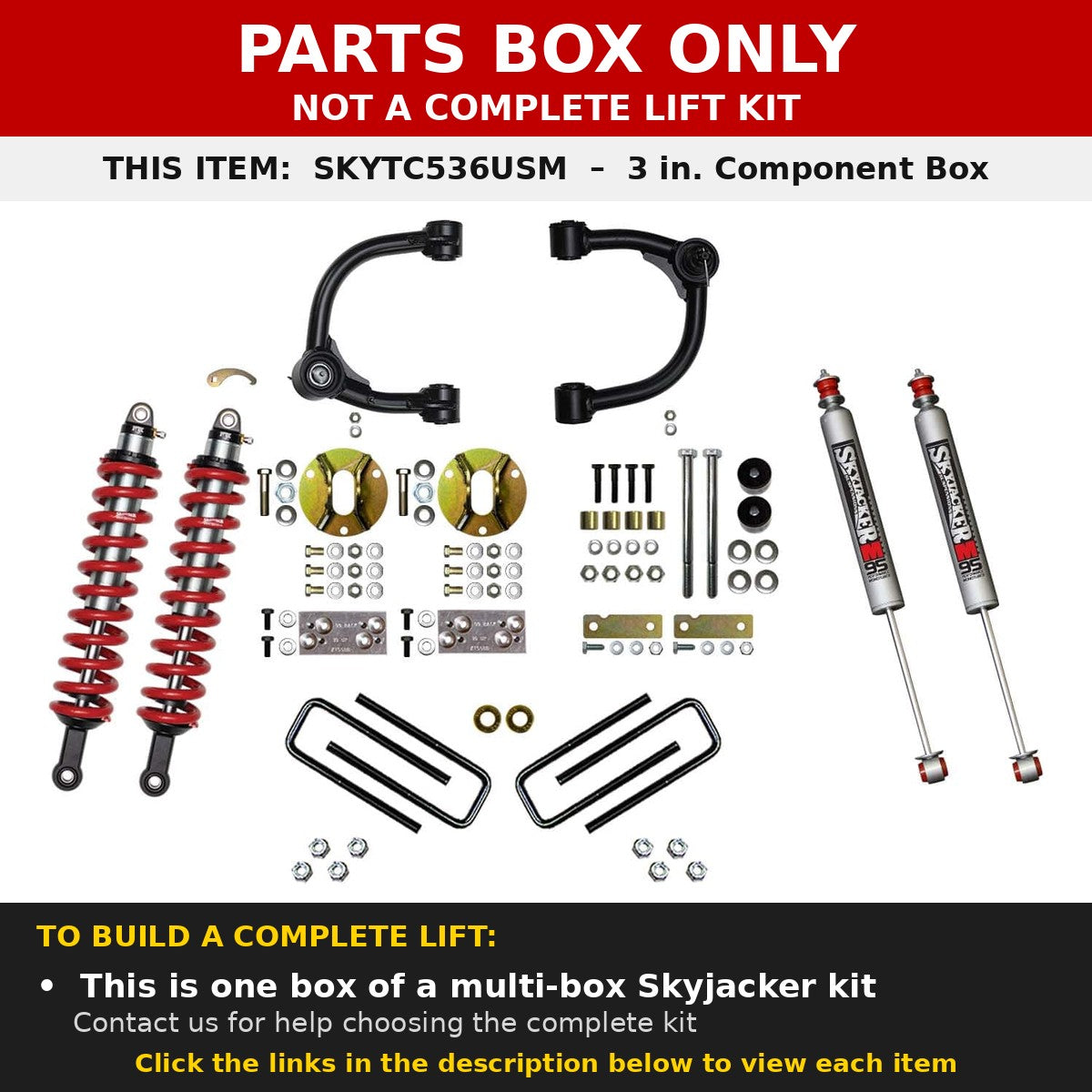 PARTS BOX ONLY - SKYTC536USM component box, not a complete lift kit