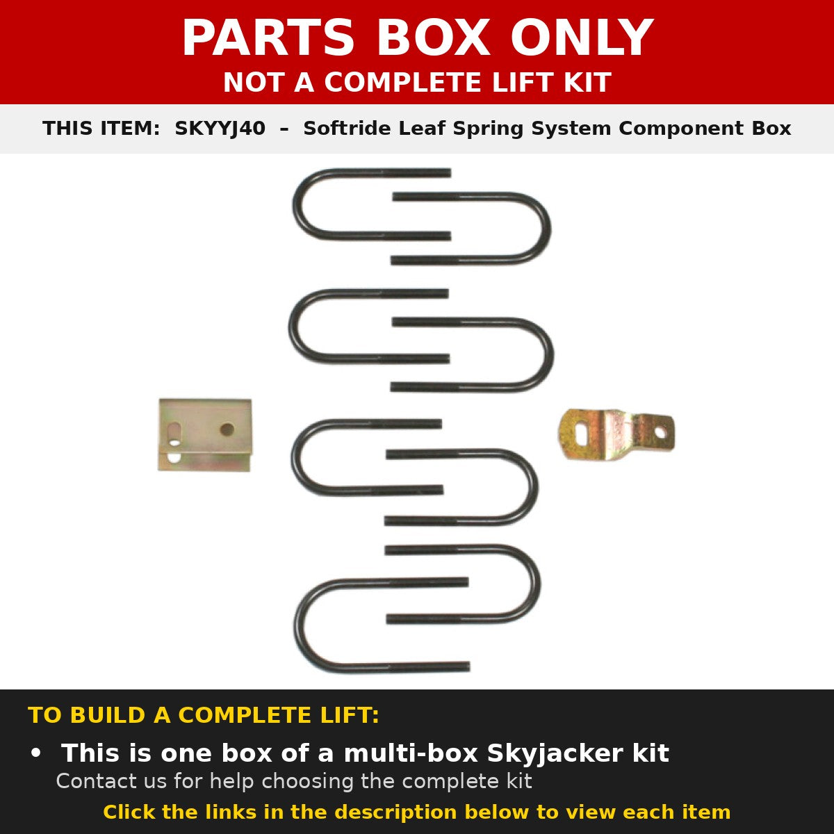 PARTS BOX ONLY - SKYYJ40 component box, not a complete lift kit