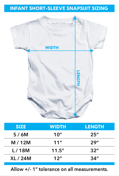 Infant snapsuit size chart