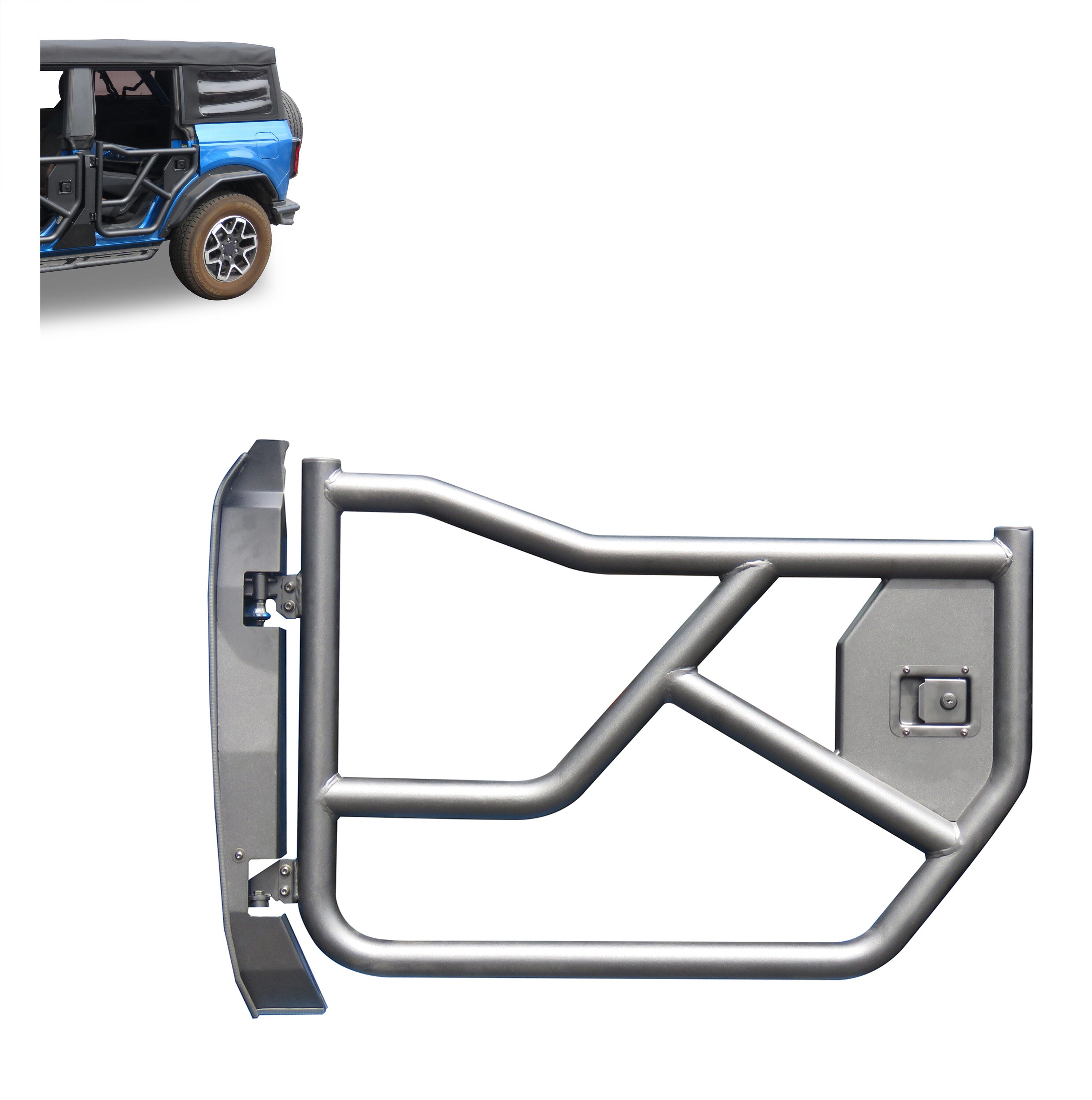 2021-2026 Ford Bronco Tubular Front Doors Tubular | Black Horse Off Road - Image 1