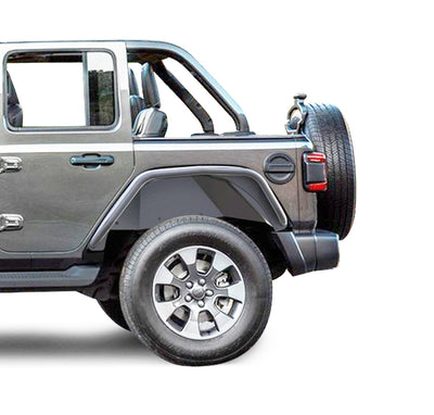2018-2026 Jeep Wrangler Full Set Tubular Fender Flares & Inner Fender Flares Liners - Front & Rear | Black Horse Off Road - Image 2