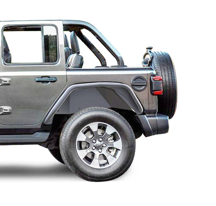 2018-2026 Jeep Wrangler Full Set Tubular Fender Flares & Inner Fender Flares Liners - Front & Rear | Black Horse Off Road - Image 2