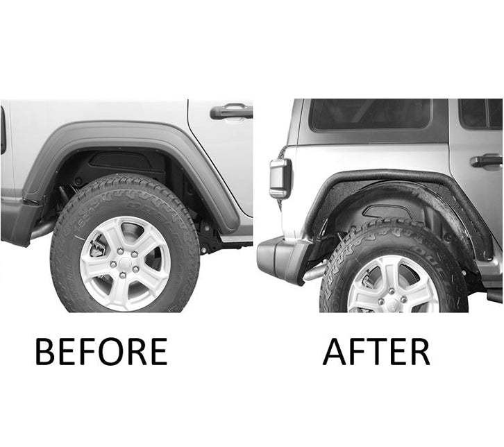 2018-2026 Jeep Wrangler Tubular Rear Fender Flares | Black Horse Off Road - Image 8