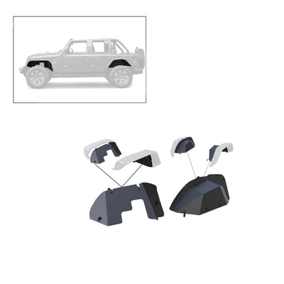 2018-2026 Jeep Wrangler Full Set Inner Fender Flares Liners - Front & Rear | Black Horse Off Road - Image 1