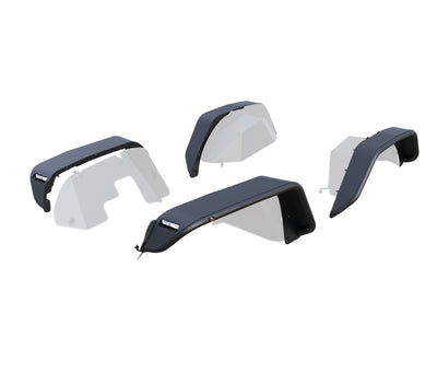 2020-2026 Jeep Gladiator Full Set Tubular Fender Flares - Front & Rear | Black Horse Off Road - Image 1
