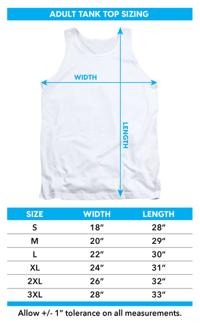 Adult tank top size chart