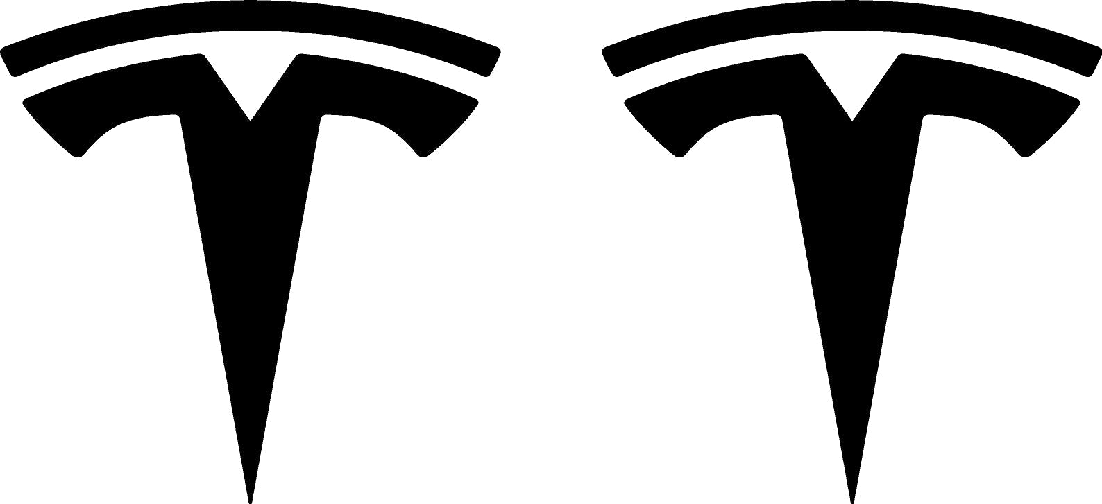 Tesla "T" Door Decals For The 2023-2024 Tesla Cybertruck (x2)