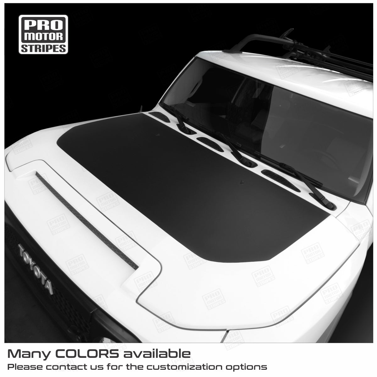 Toyota FJ Cruiser 2007-2023 Hood Accent Decals Stripes Blackout