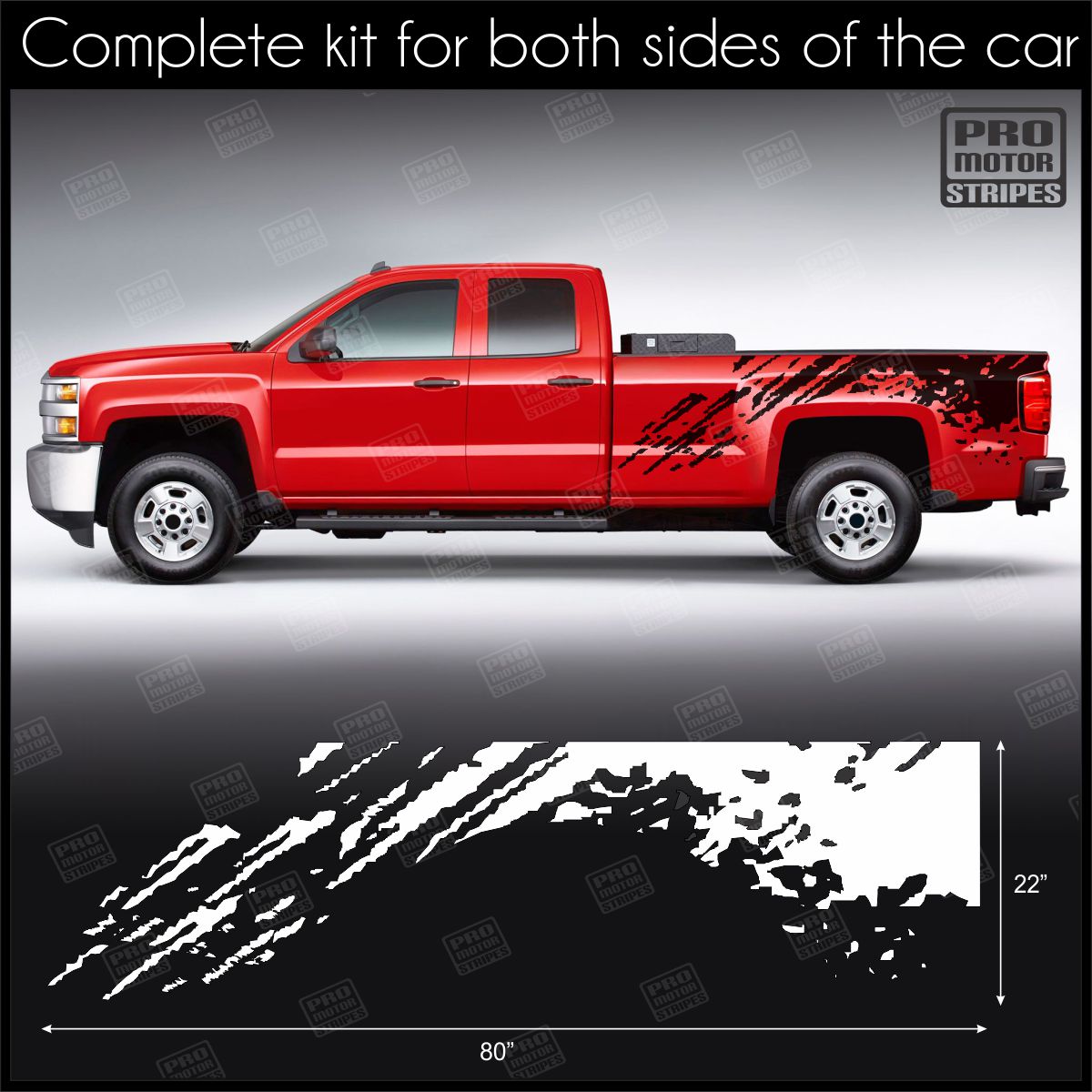 Universal Tattered Dirt Pattern Side Accent Decals For Truck or SUV
