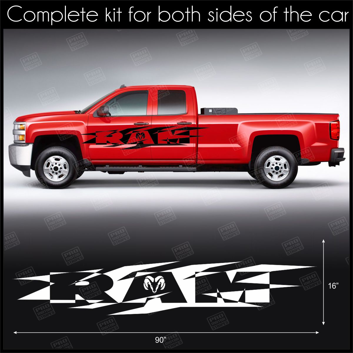Universal Side Accent Ram Decals For Truck or SUV