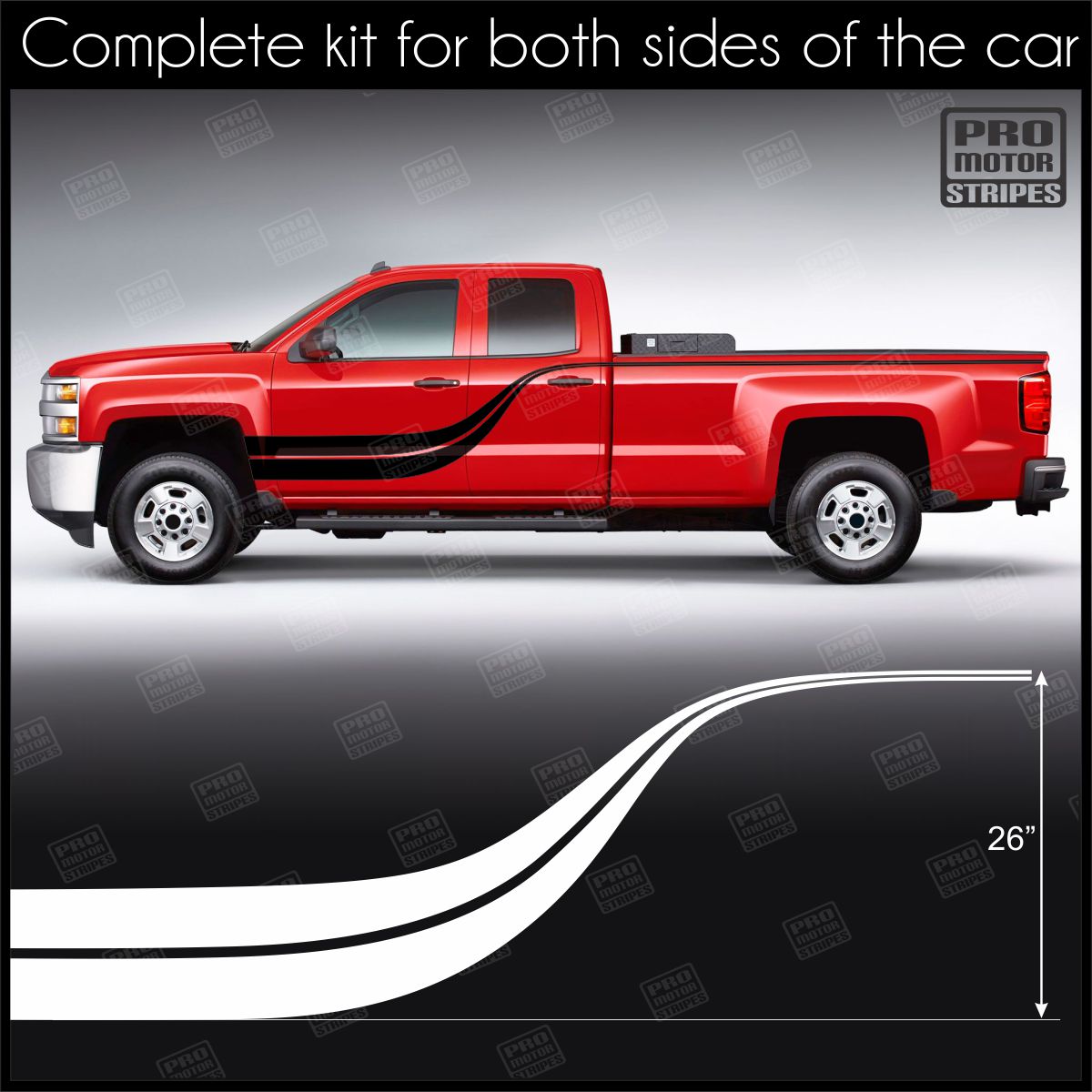 Universal Double Wave Accent Side Stripes For Truck or SUV