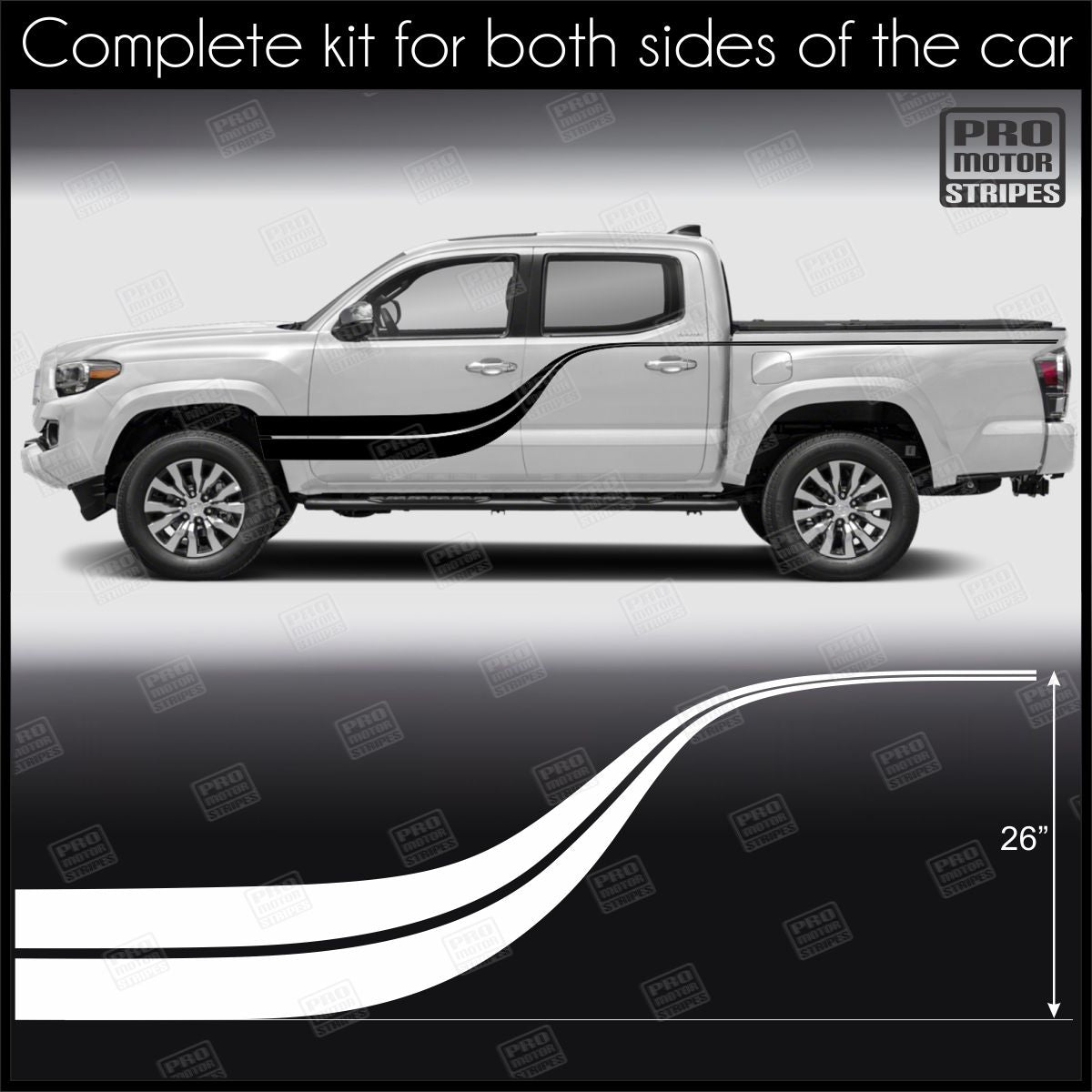 Universal Double Wave Accent Side Stripes For Truck or SUV