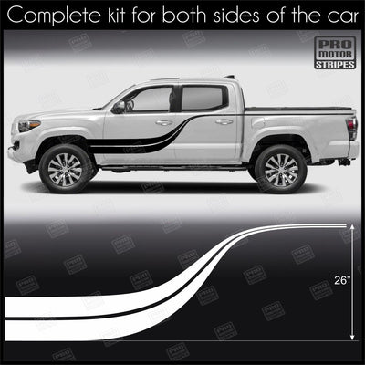 Universal Double Wave Accent Side Stripes For Truck or SUV