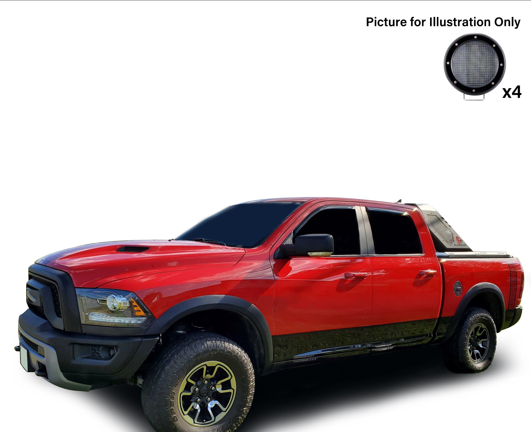 Vigor Roll Bar Kit Modular 2 sets of 5.3" Dia.  Black LED Flood Lights w/ Harness and Switch | Black Horse Off Road - Image 9