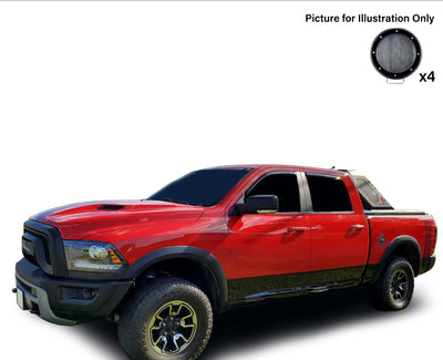 Vigor Roll Bar Kit Modular 2 sets of 5.3" Dia.  Black LED Flood Lights w/ Harness and Switch | Black Horse Off Road - Image 9