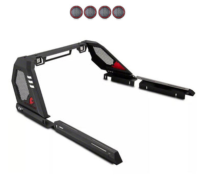 2015-2026 Canyon Vigor Roll Bar Kit Modular 2 sets of 5.3" Dia.  Black LED Flood Lights w/ Harness and Switch | Black Horse Off Road - Image 1