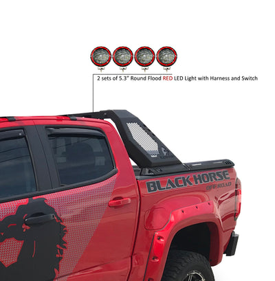 2015-2026 Canyon Vigor Roll Bar Kit Modular 2 sets of 5.3" Dia.  Black LED Flood Lights w/ Harness and Switch | Black Horse Off Road - Image 7
