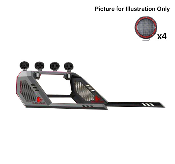 2015-2026 Canyon Vigor Roll Bar Kit Modular 2 sets of 5.3" Dia.  Black LED Flood Lights w/ Harness and Switch | Black Horse Off Road - Image 9
