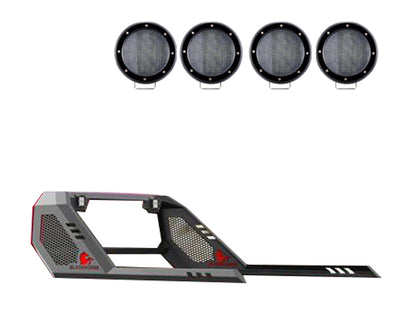 2019-2026 Ford Ranger Vigor Roll Bar Kit Modular 2 sets of 5.3" Dia.  Black LED Flood Lights w/ Harness and Switch | Black Horse Off Road - Image 9