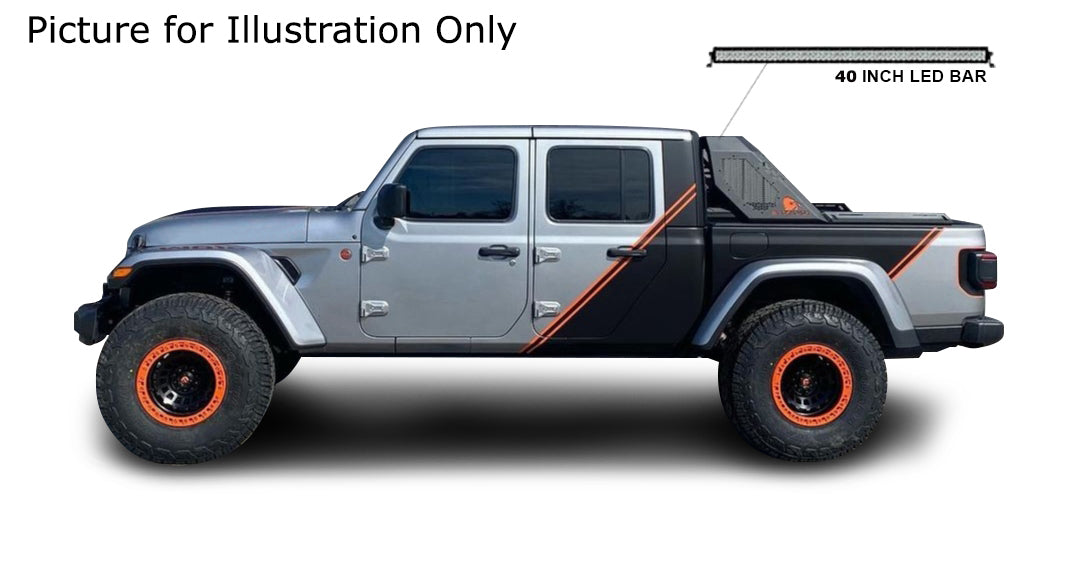 2020-2026 Jeep Gladiator Vigor Roll Bar Kit Modular W/40" LED Light Bar | Black Horse Off Road - Image 9