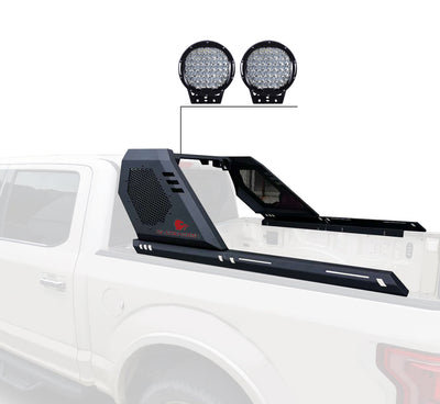 2020-2026 Jeep Gladiator Vigor Roll Bar Kit Modular W/ Set of 9" Black Round LED Light | Black Horse Off Road - Image 10