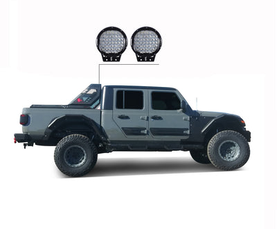 2020-2026 Jeep Gladiator Vigor Roll Bar Kit Modular W/ Set of 9" Black Round LED Light | Black Horse Off Road - Image 7
