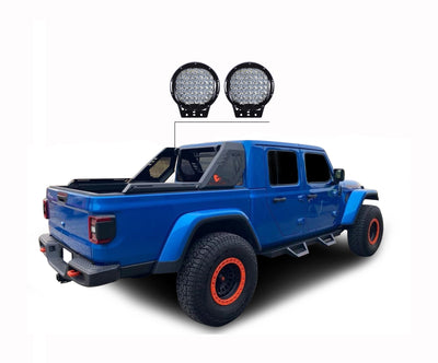 2020-2026 Jeep Gladiator Vigor Roll Bar Kit Modular W/ Set of 9" Black Round LED Light | Black Horse Off Road - Image 9