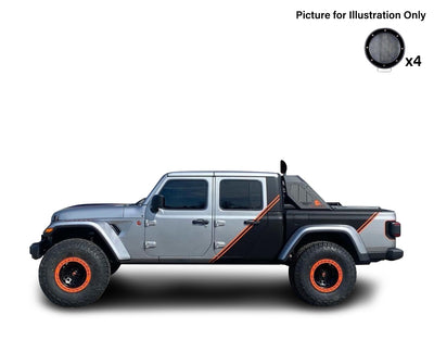 2020-2026 Jeep Gladiator Vigor Roll Bar Kit Modular 2 sets of 5.3" Dia.  Black LED Flood Lights w/ Harness and Switch | Black Horse Off Road - Image 7