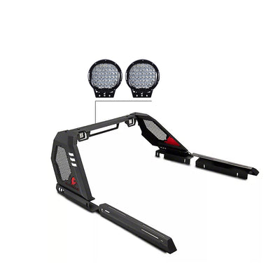 2022-2026 Nissan Frontier Vigor Roll Bar Kit Modular W/ Set of 9" Black Round LED Light | Black Horse Off Road - Image 5