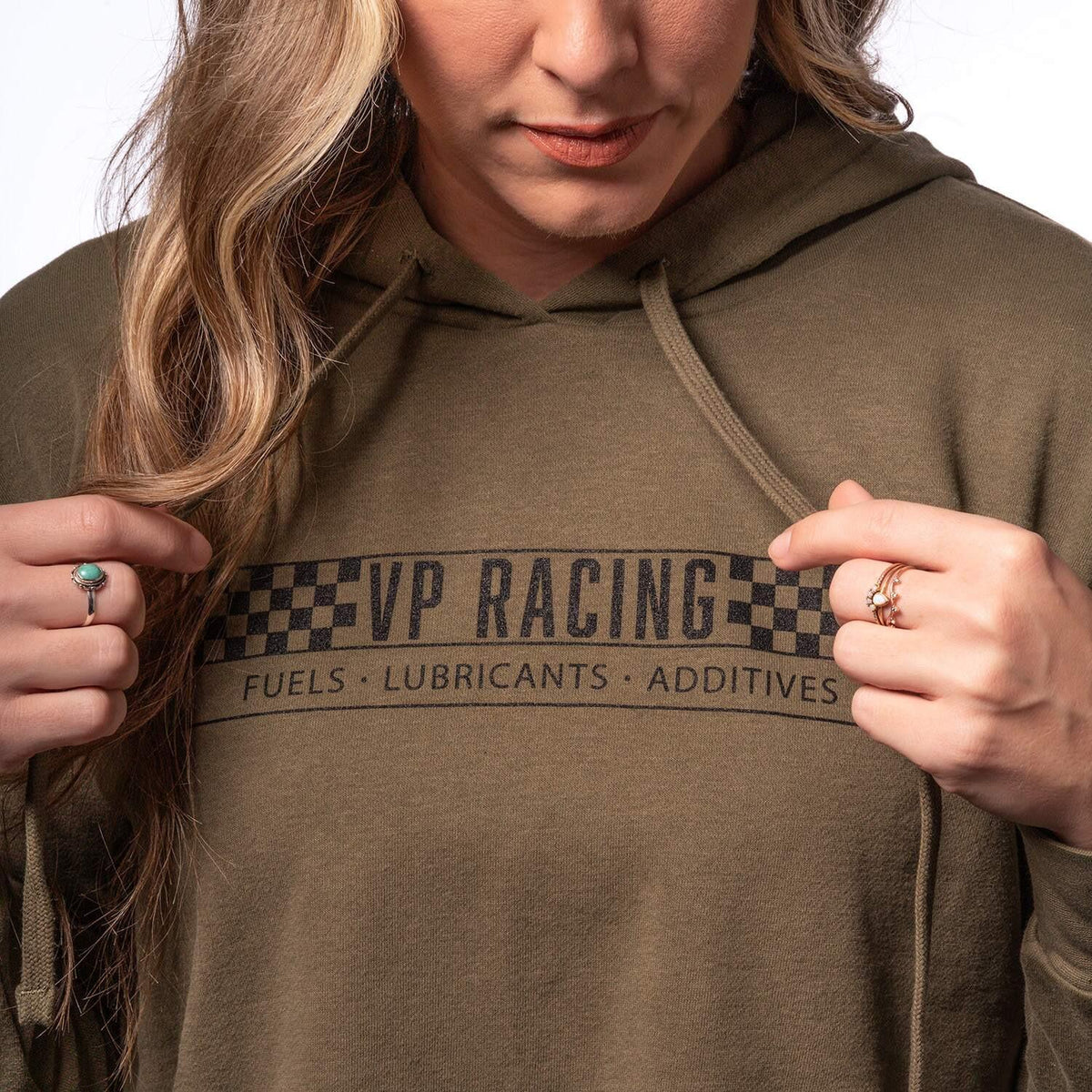 VP Racing Cropped Hoodie – Military Green