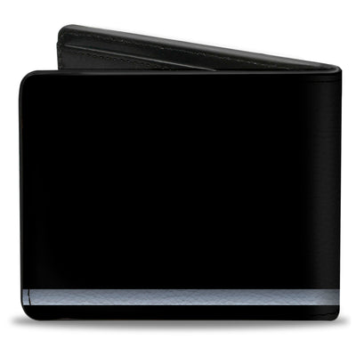 Bi-Fold Wallet - 1955-57 CHEVROLET V Emblem Stripe Black Silver
