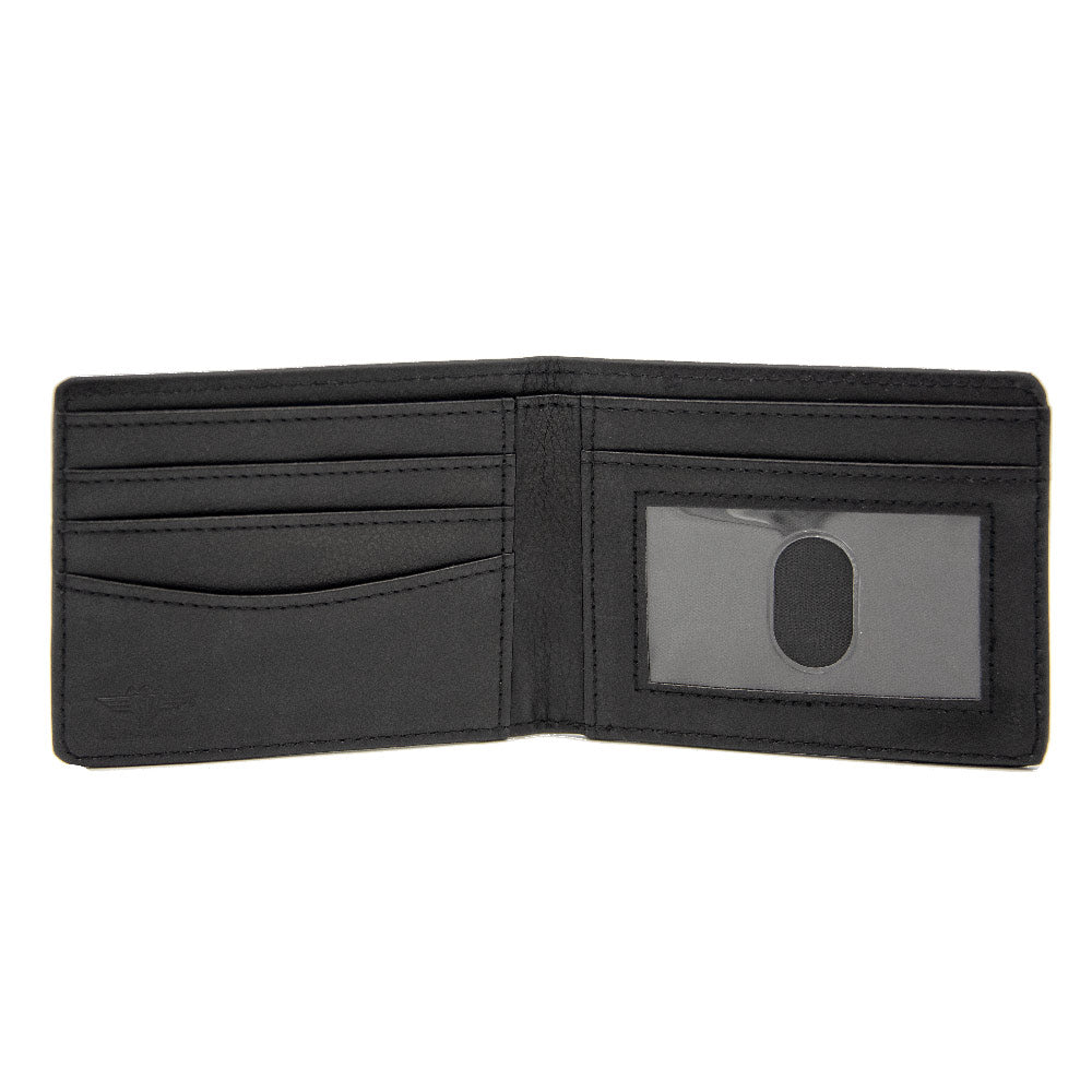 Bi-Fold Wallet - 1955-57 CHEVROLET V Emblem Stripe Black Silver