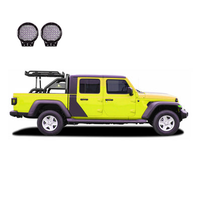 2020-2026 Jeep Gladiator Warrior Roll Bar Kit W/ Set of 9" Black Round LED Light | Black Horse Off Road - Image 3