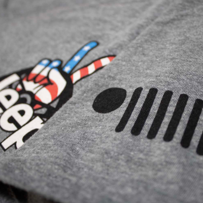 Ladies Jeep® Wave USA V-neck - Graphite Heather