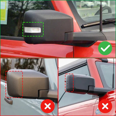 Real Carbon Fiber Mirror Cap Cover with Turn Signal For 2021+ Ford Bronco