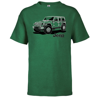 Youth Jeep JL Wrangler Line Art T-Shirt