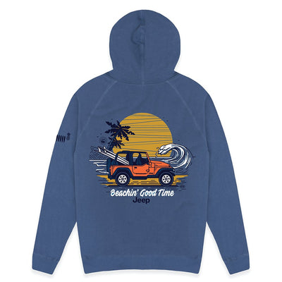 Mens Jeep® Beachin Zip French Terry Hooded Sweatshirt - Slate Blue