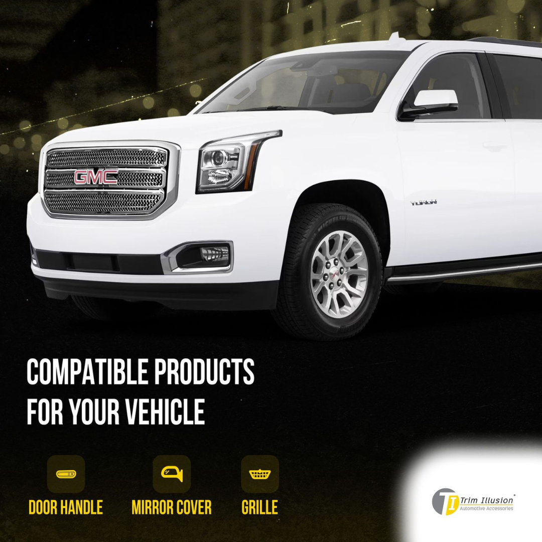 2015-2020 GMC Yukon SLE/SLT 3 PCS Chrome Tape-on Patented Grille Overlay