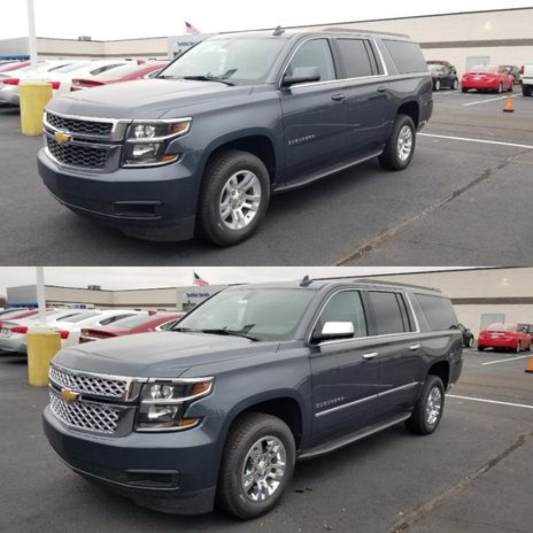 2015-2020 Chevrolet Tahoe/Suburban 2 PCS Diamond Mesh Chrome Tape-on Patented Grille Overlay