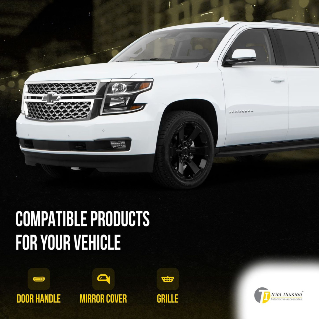 2015-2020 Chevrolet Tahoe/Suburban 2 PCS Diamond Mesh Chrome Tape-on Patented Grille Overlay