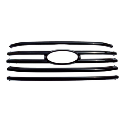 2015-2017 Ford F-150 XLT 4 PCS Gloss Black Tape-on Patented Grille Overlay