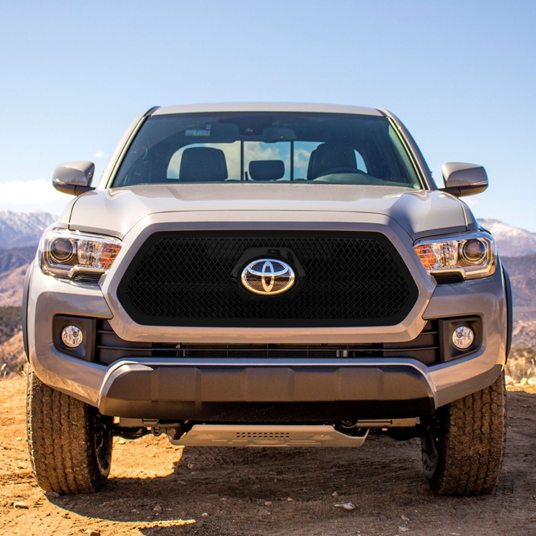 2016-2019 Toyota Tacoma SR/SR5 1 PC Mesh Gloss Black Tape-on Patented Grille Overlay