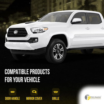 2018-2019 Toyota Tacoma TRD Sport/Off-Road 1 PC Gloss Black Tape-on Patented Grille Overlay