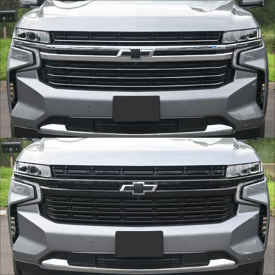 2021-2024 Chevrolet Suburban/Tahoe LT/Premier 5 PCS Gloss Black Snap-on W/Tape Patented Grille Overlay