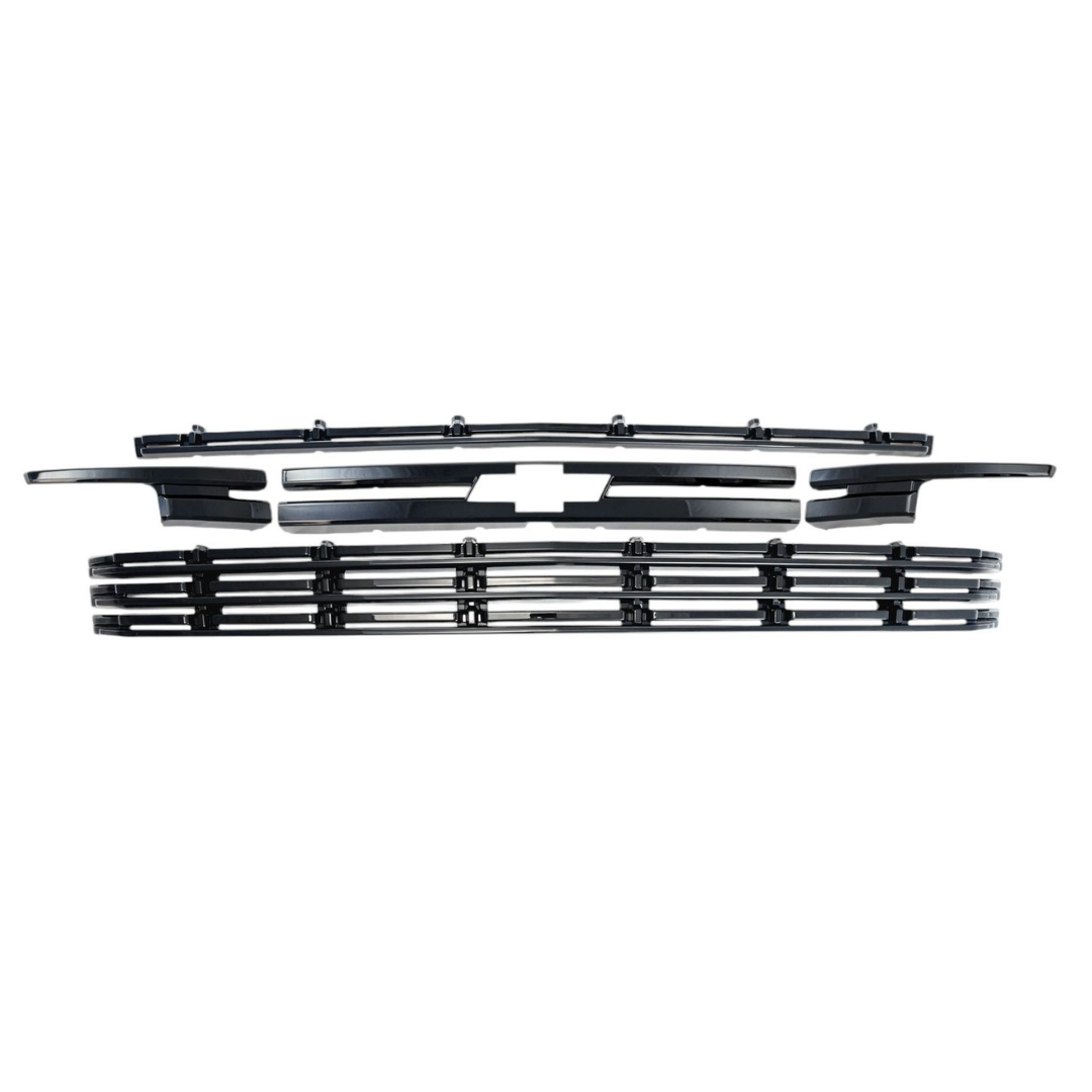 2021-2024 Chevrolet Suburban/Tahoe LT/Premier 5 PCS Gloss Black Snap-on W/Tape Patented Grille Overlay