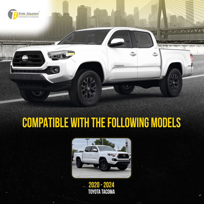 2020-2023 Toyota Tacoma SR/SR5 1 PC Gloss Black Snap-on W/Tape Patented Grille Overlay