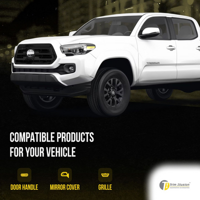 2020-2023 Toyota Tacoma SR/SR5 1 PC Gloss Black Snap-on W/Tape Patented Grille Overlay