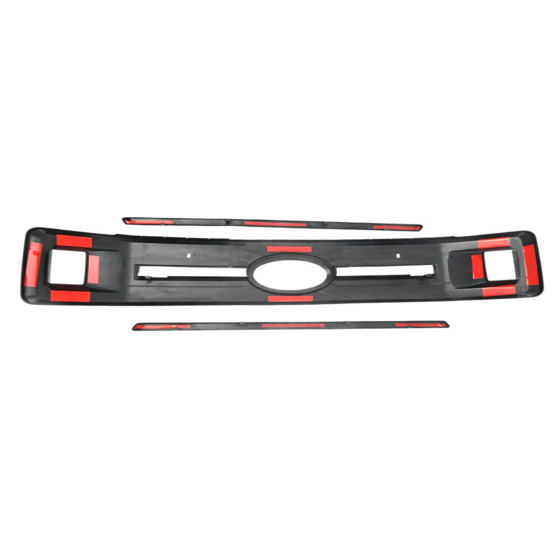 2018-2020 Ford F-150 XLT 3 PCS Gloss Black Snap-on W/Tape Patented Grille Overlay
